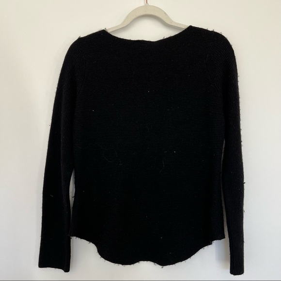 Women’s Long Sleeve Black Cashmere Shirt - Picture 3 of 4
